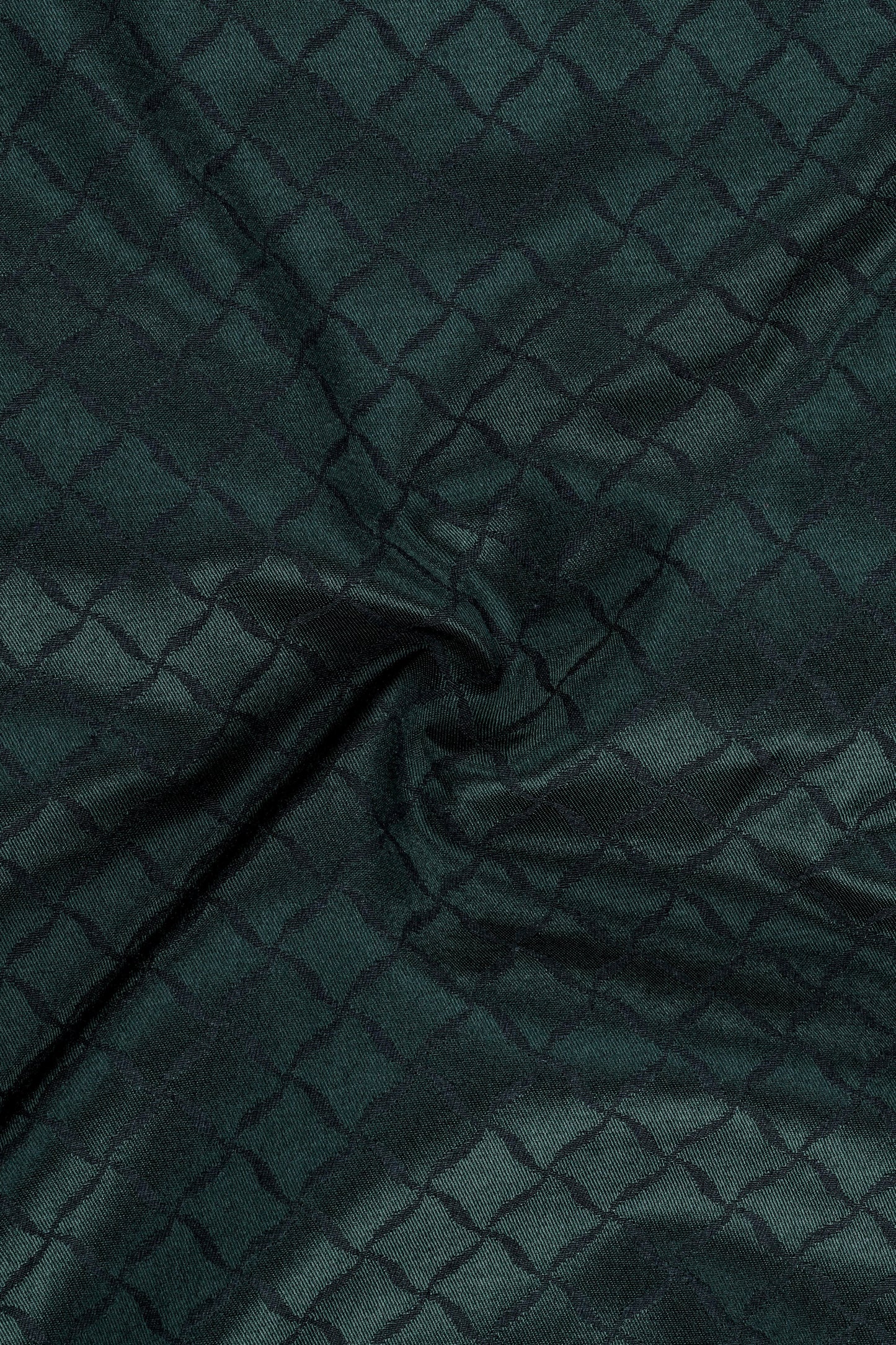 Gunmetal Green Jacquard Textured Designer Single Breasted Blazer