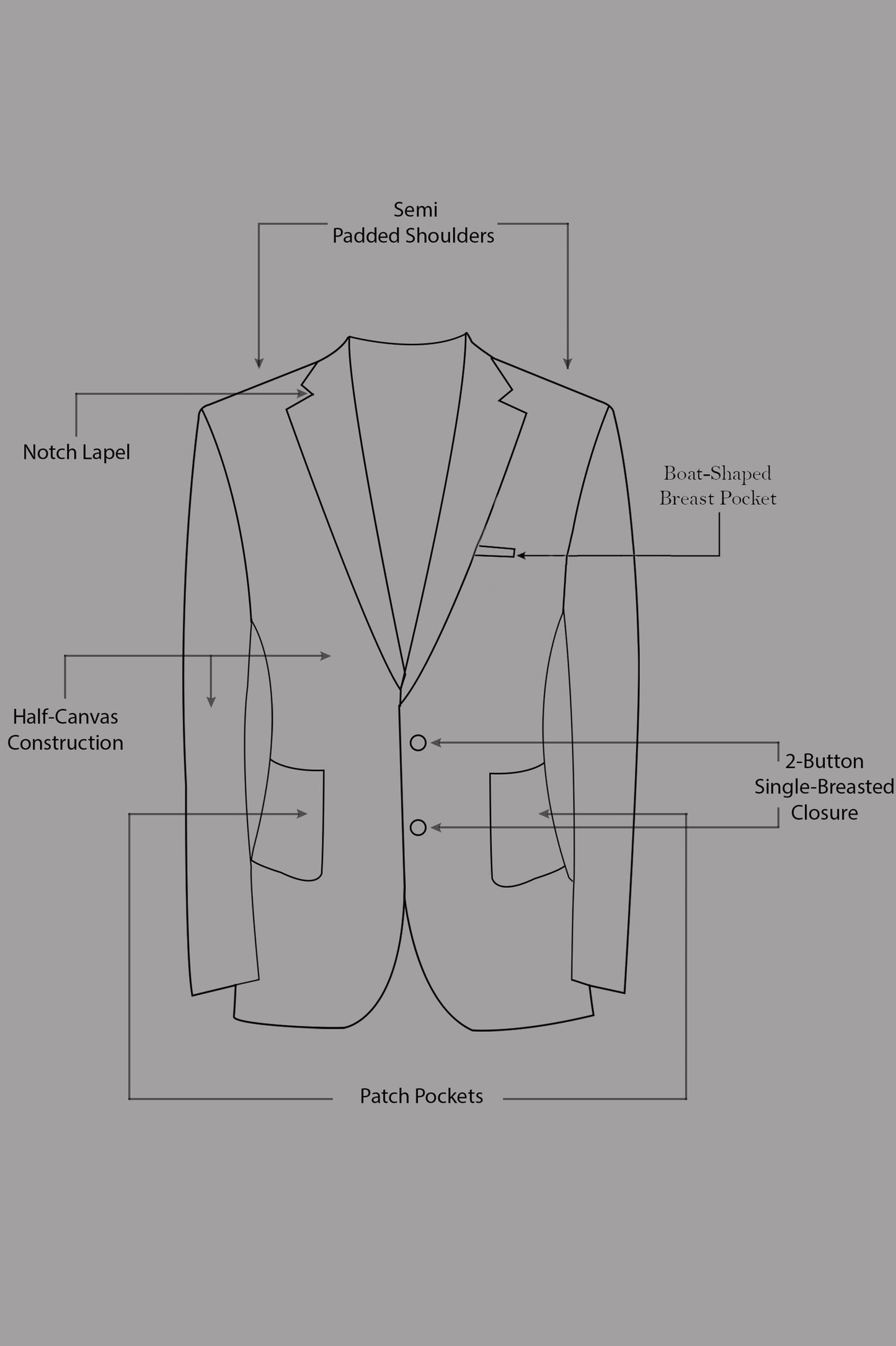 Auremerc-Mercury Gray Corduroy Premium Single Breasted Sports Blazer