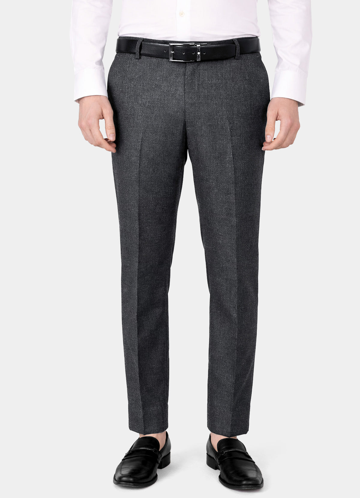 Vampire Gray Wool Blend Flannel Double Breasted Slight Stretch Tweed Suit