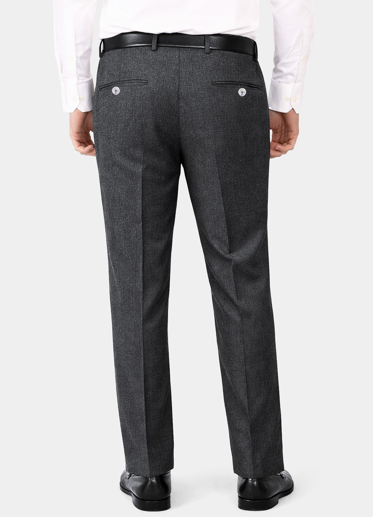 Vampire Gray Wool Blend Flannel Double Breasted Slight Stretch Tweed Suit