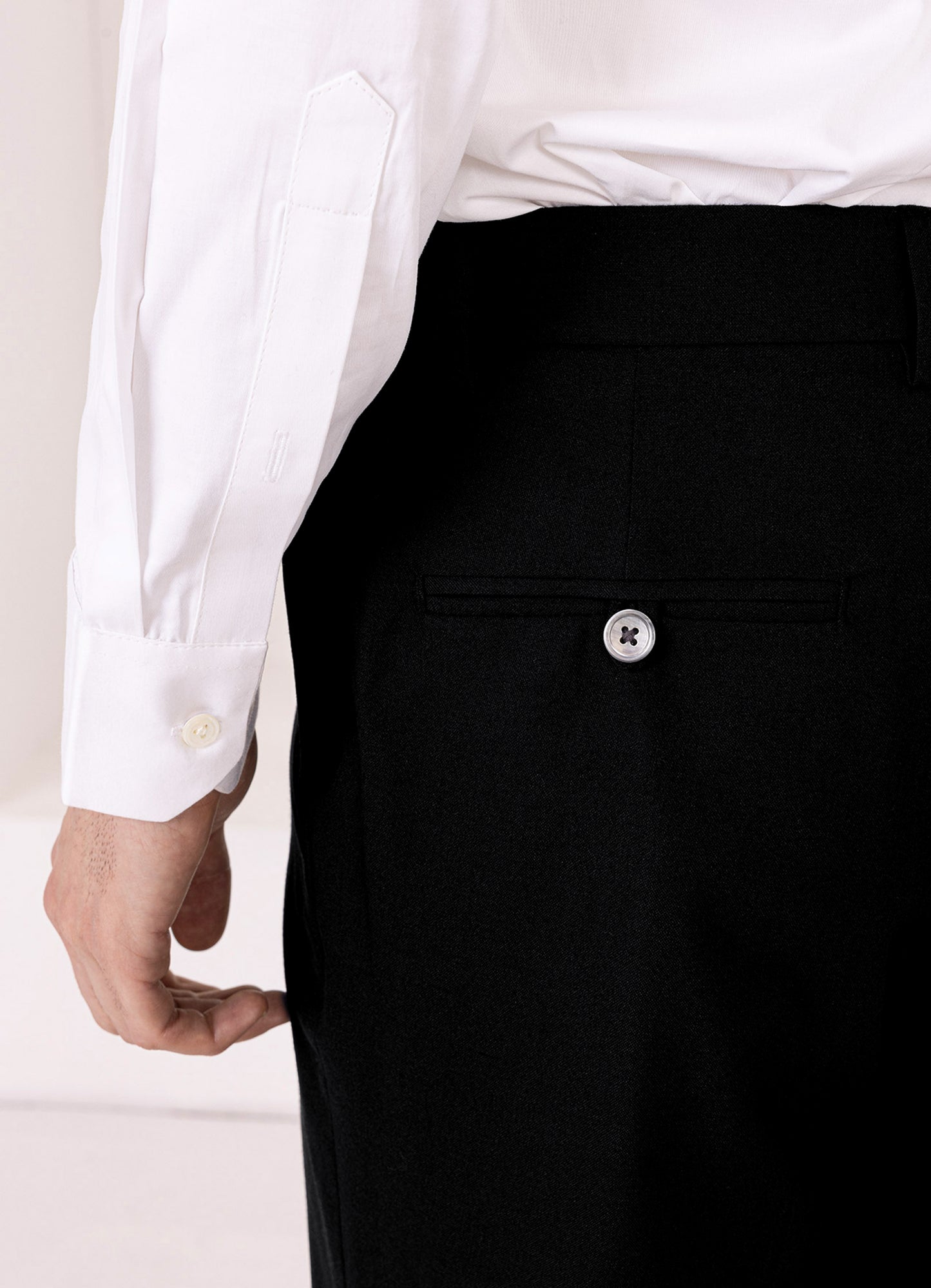 Jade Black Subtle Sheen Wool Rich Stretchable traveler Single Breasted Suit