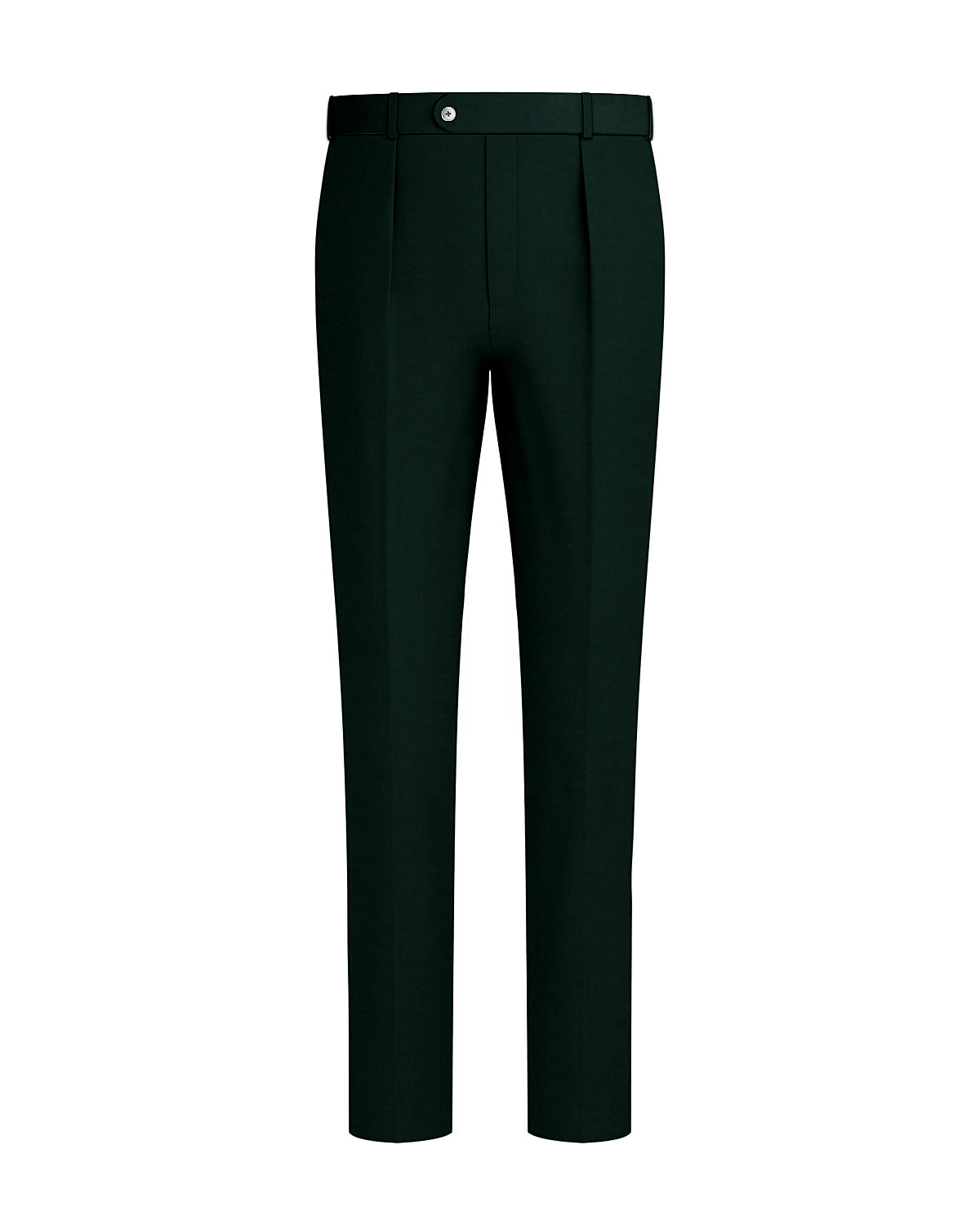 Racing Green Worsted Wool 4 Way Stretch Wrinkle Free Fluid Drape Fabric Stretchable Waistband Pant