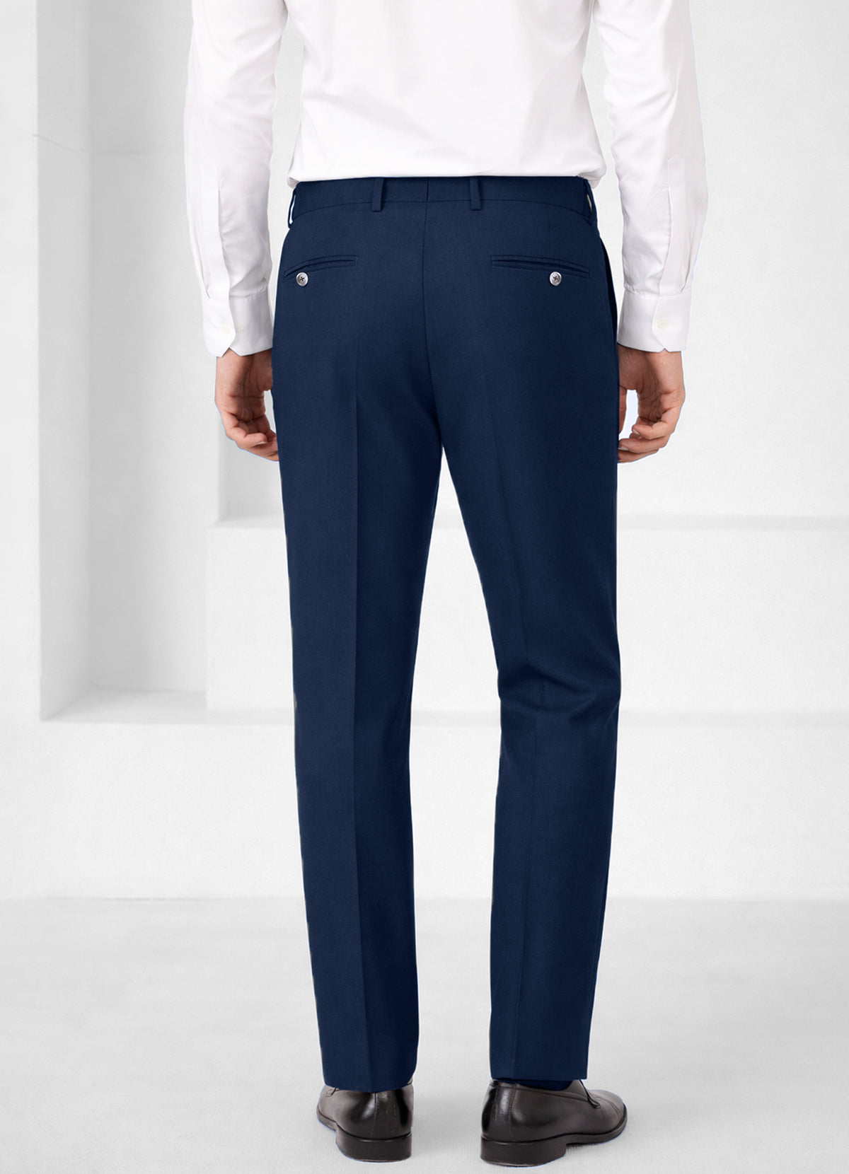 Mirage Blue Worsted Wool 4 Way Stretch Wrinkle Free Fluid Drape Fabric Single Breasted Suit