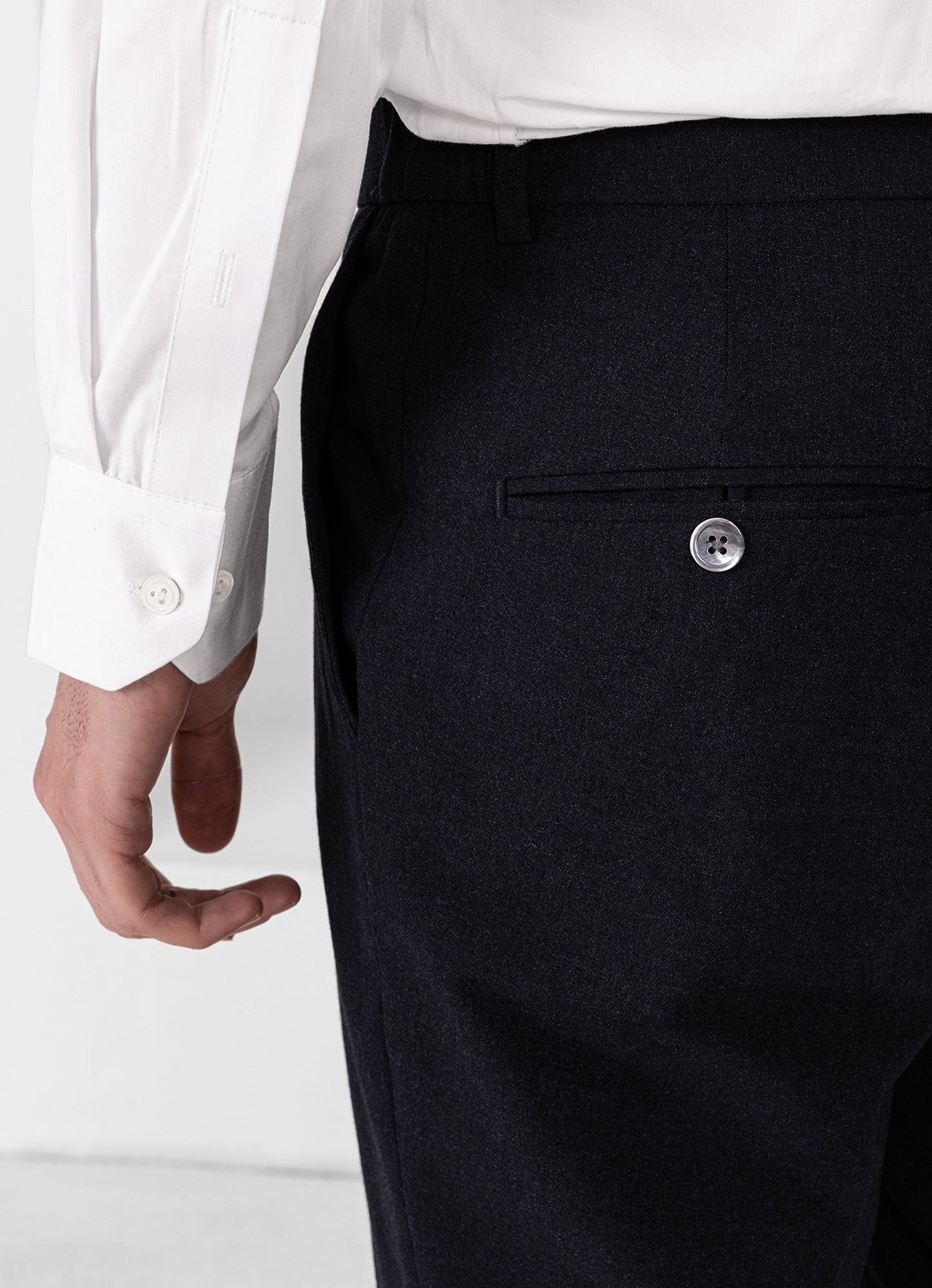 Zeus Blue Worsted Wool 4 Way Stretch Wrinkle Free Fluid Drape Fabric Single Breasted Suit