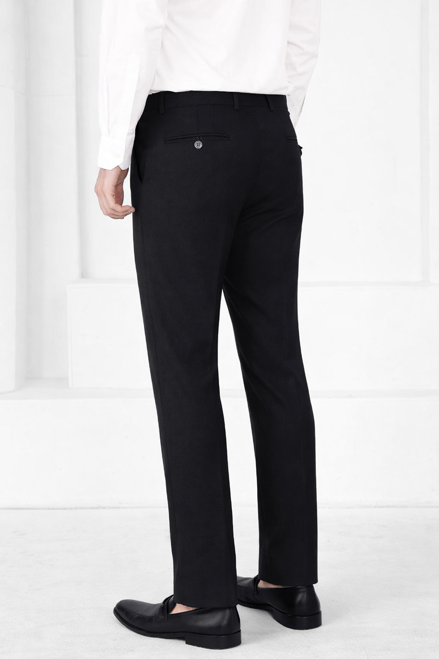 Zeus Blue Worsted Wool 4 Way Stretch Wrinkle Free Fluid Drape Fabric Single Breasted Suit