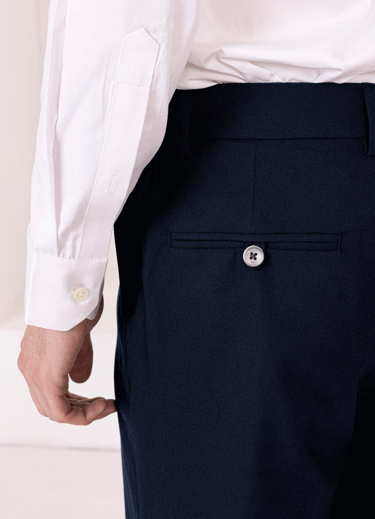 Firefly Blue Worsted Wool 4 Way Stretch Wrinkle Free Fluid Drape Fabric Double Breasted Suit