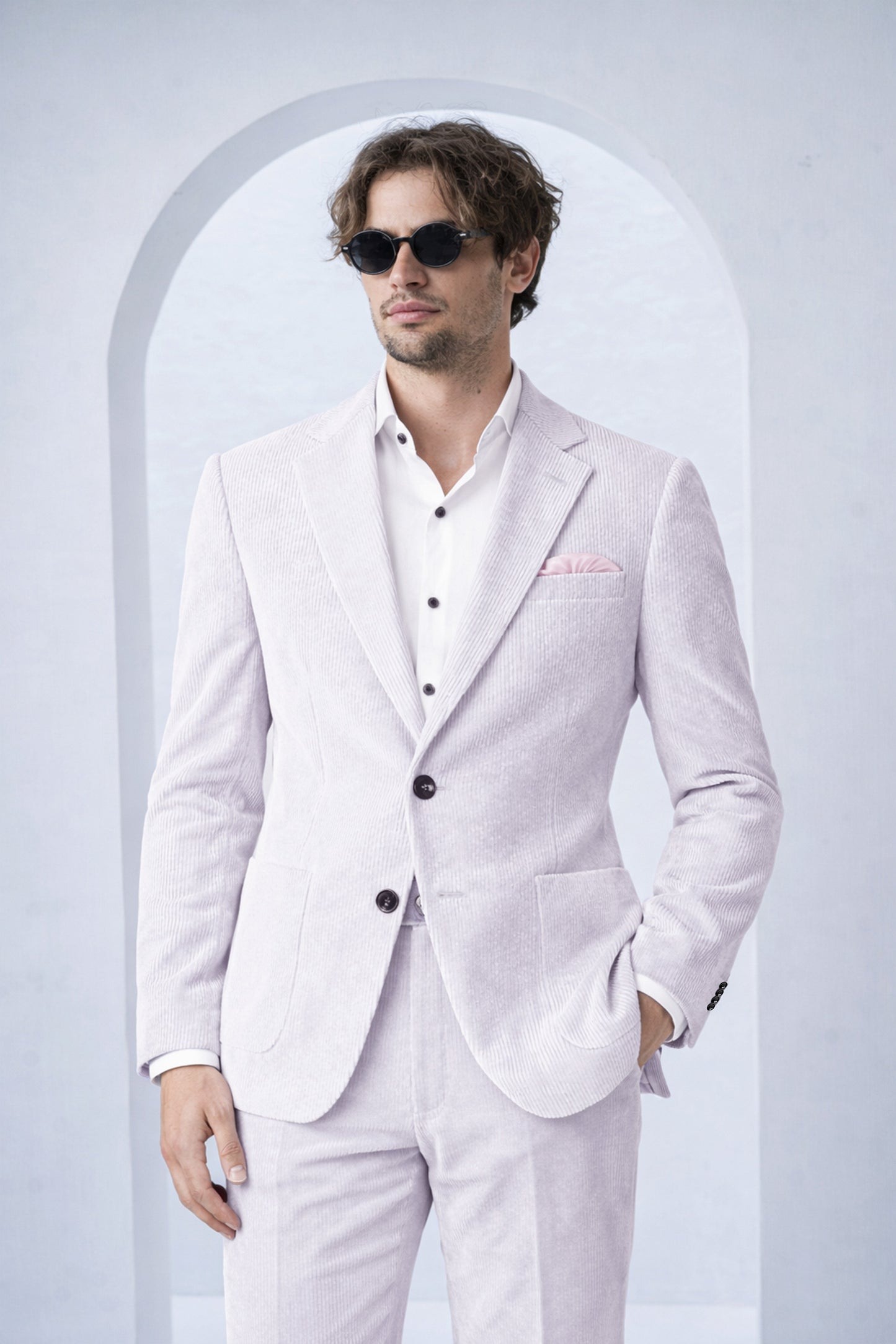 Auremerc-Mercury Gray Corduroy Premium Single Breasted Sports Suit