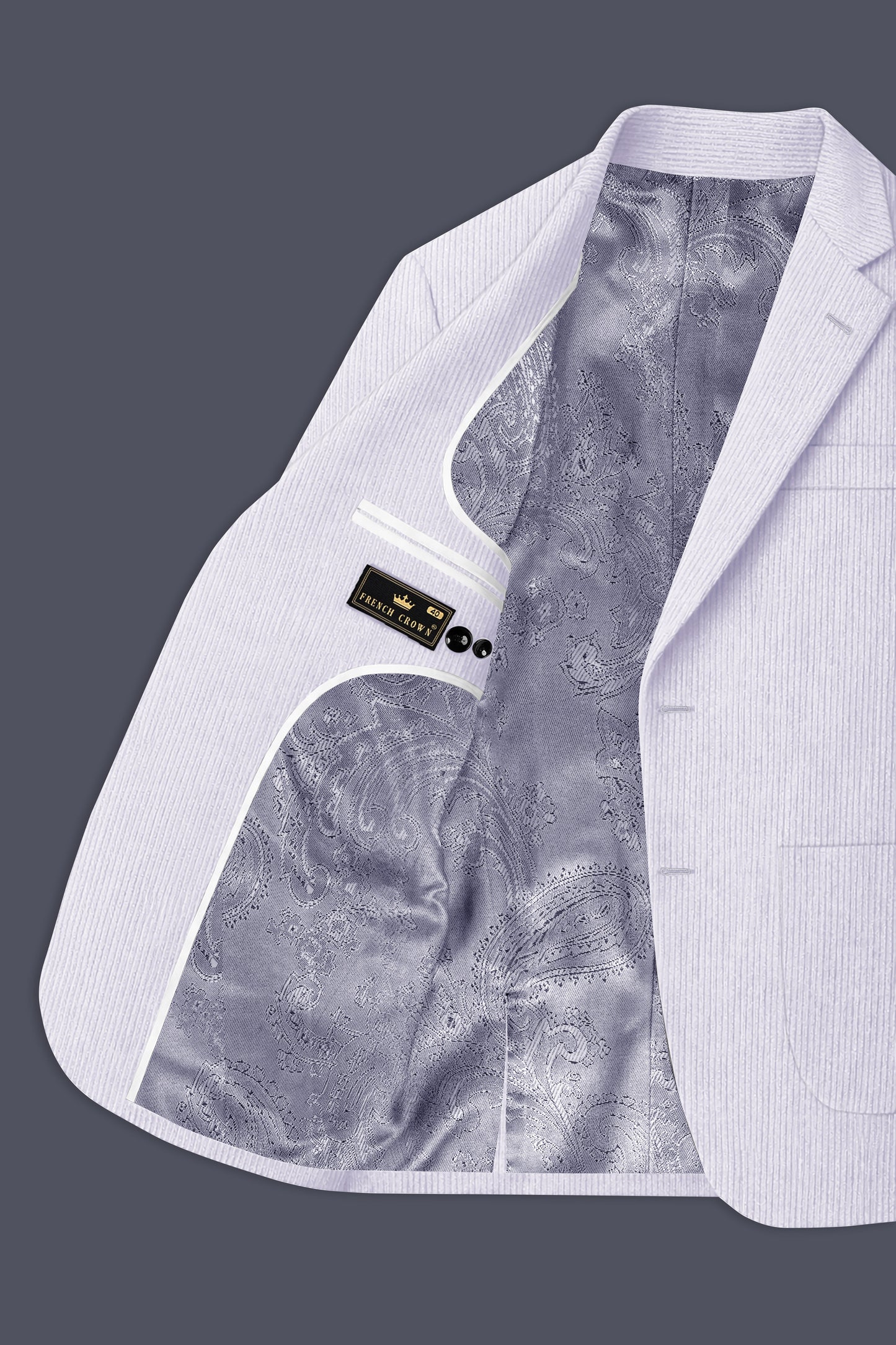 Auremerc-Mercury Gray Corduroy Premium Single Breasted Sports Suit