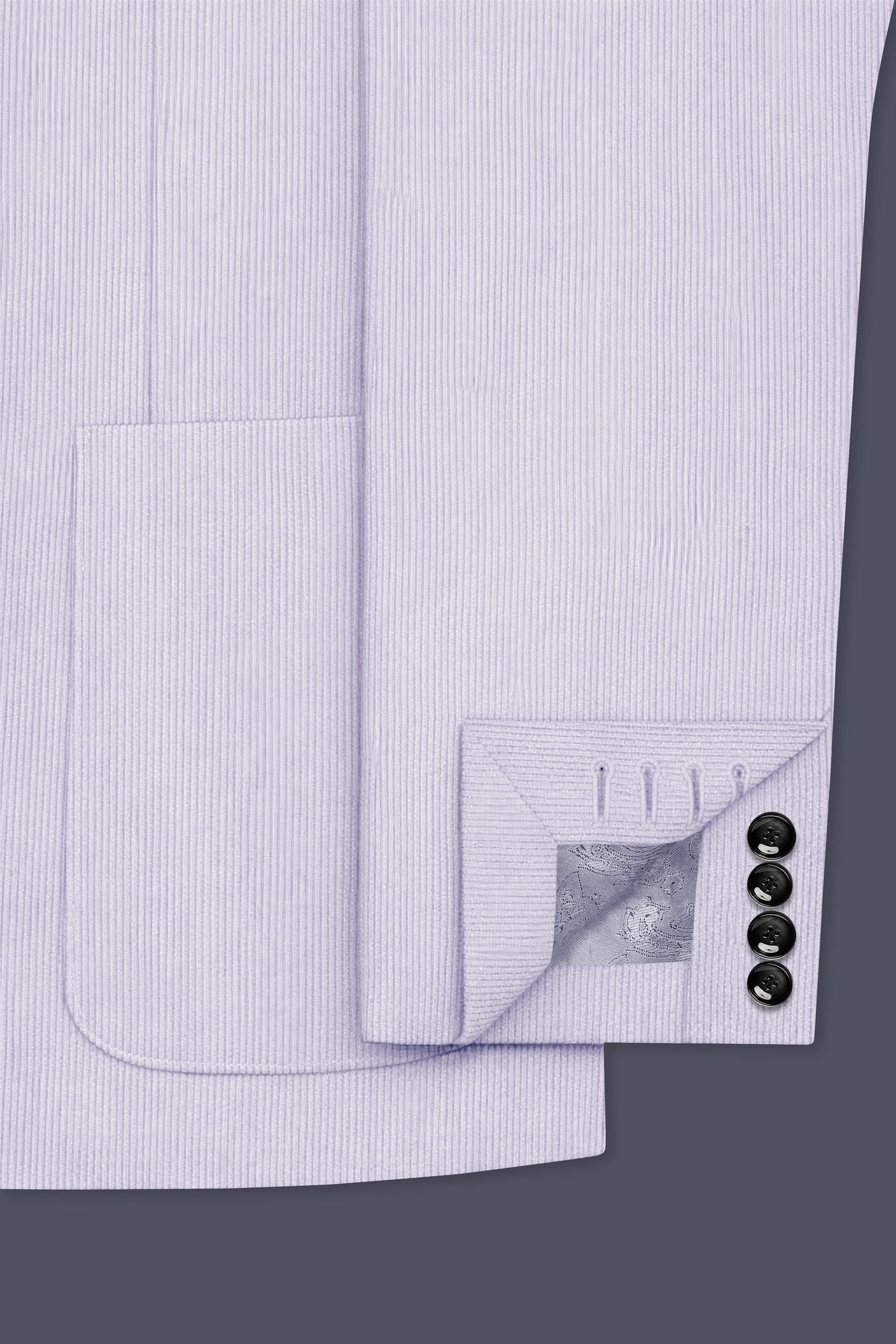 Auremerc-Mercury Gray Corduroy Premium Single Breasted Sports Suit