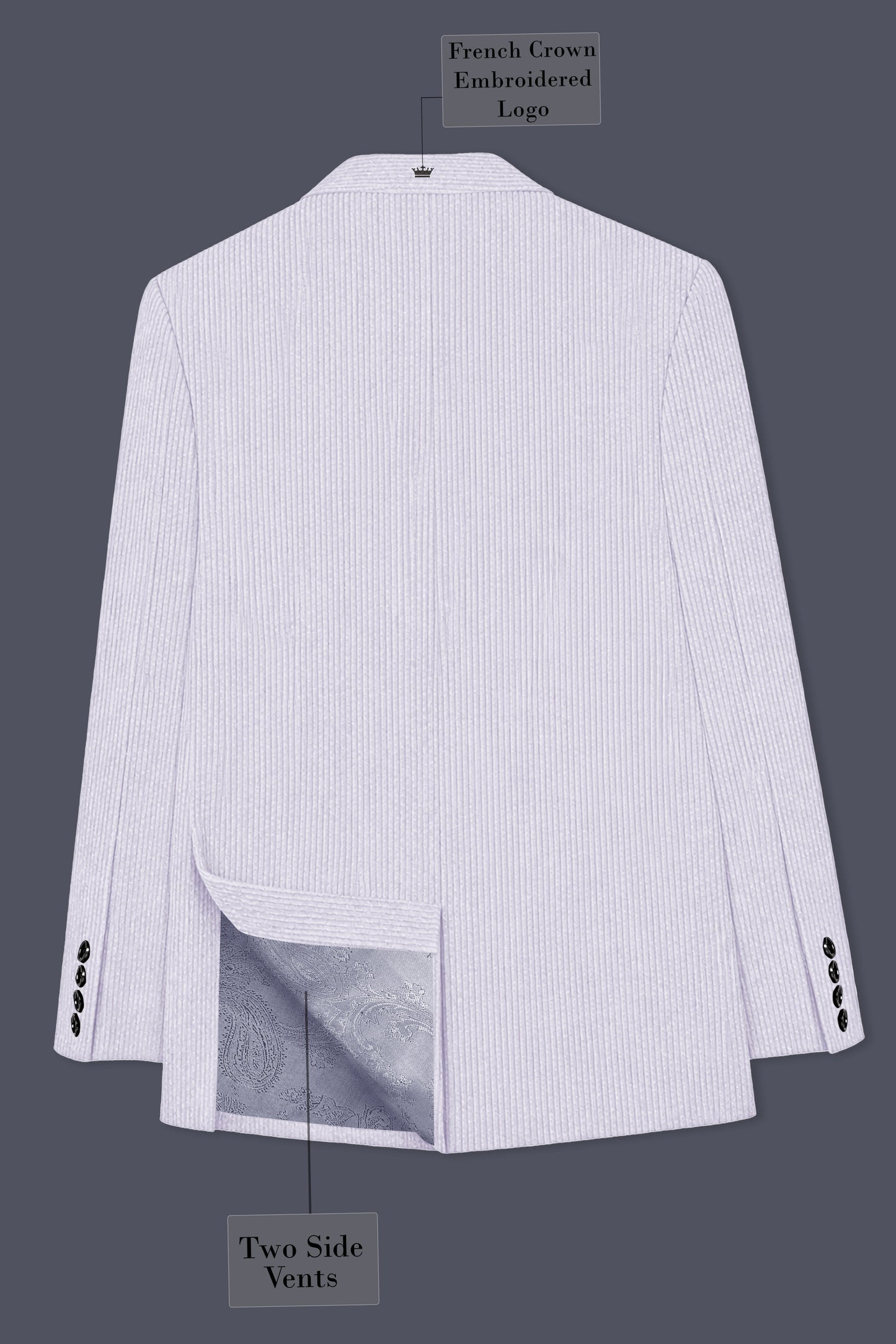 Auremerc-Mercury Gray Corduroy Premium Single Breasted Sports Suit