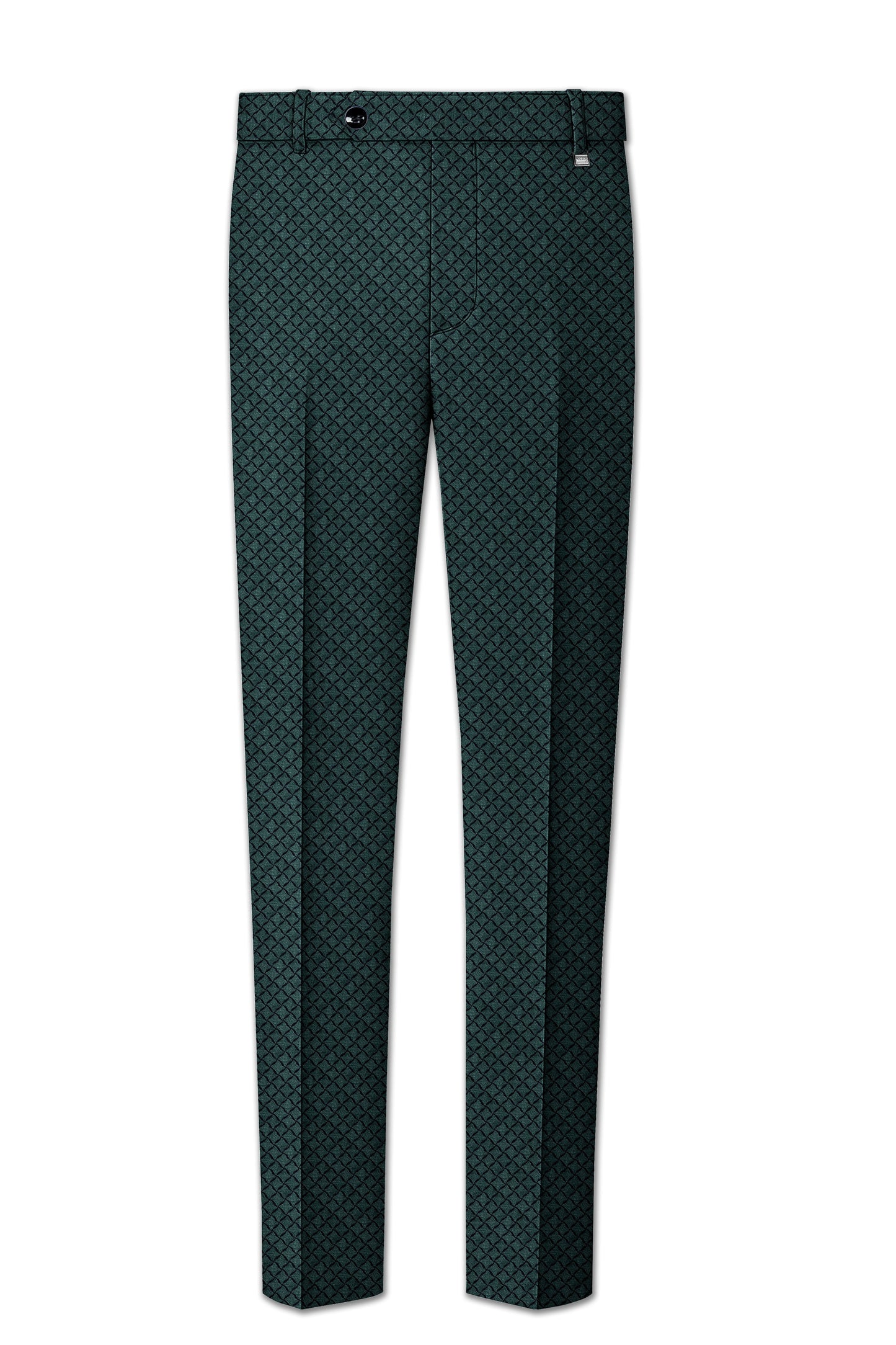 Gunmetal Green Jacquard Textured Designer Single Breasted Suit
