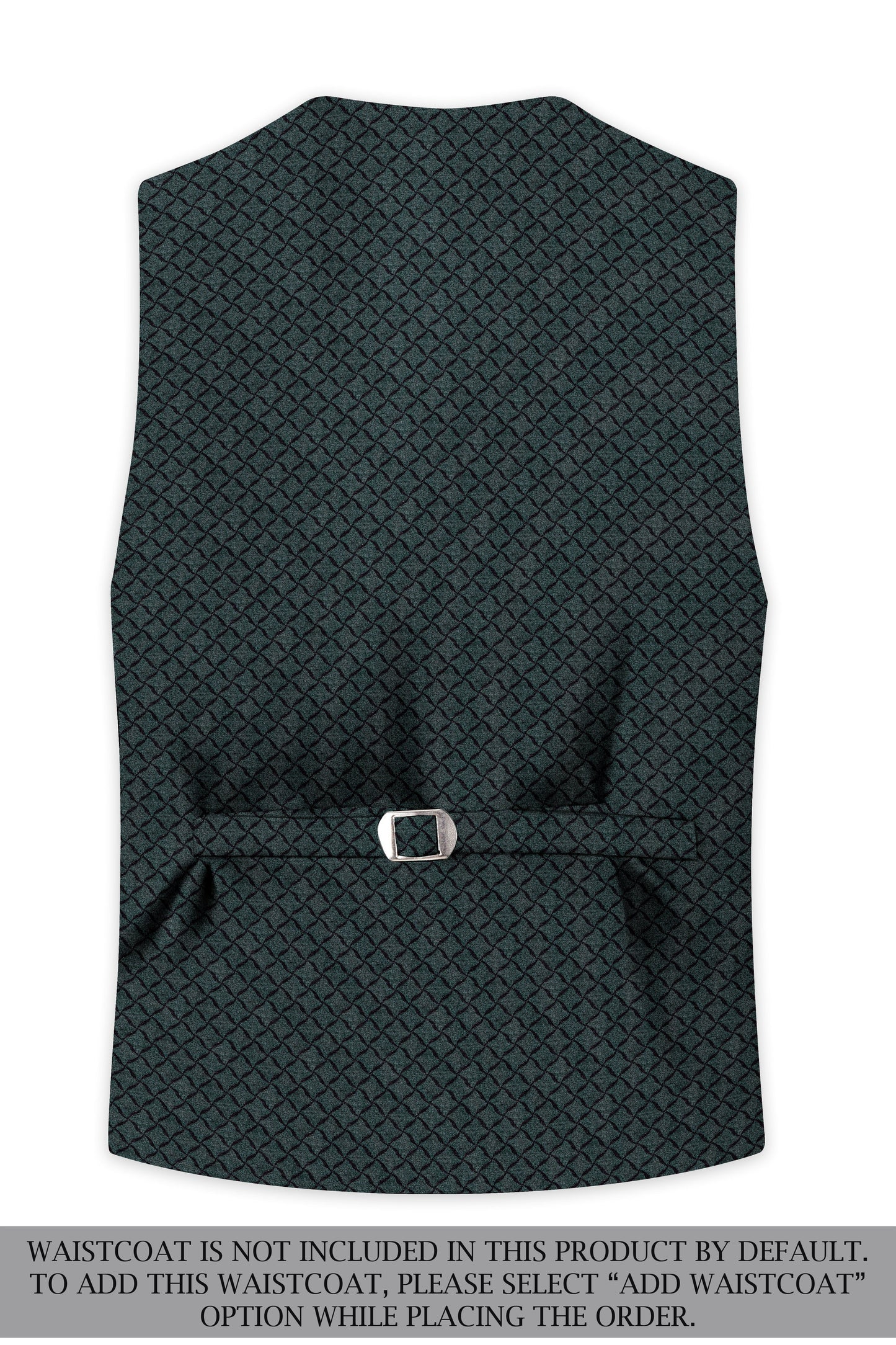 Gunmetal Green Jacquard Textured Designer Single Breasted Suit