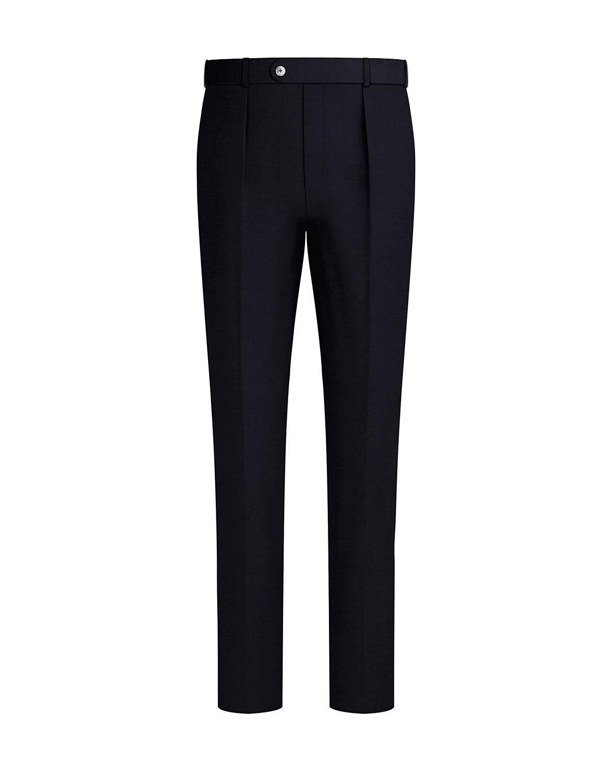 Jade Black Worsted Wool 4 Way Stretch Wrinkle Free Fluid Drape Fabric Stretchable Waistband Pant