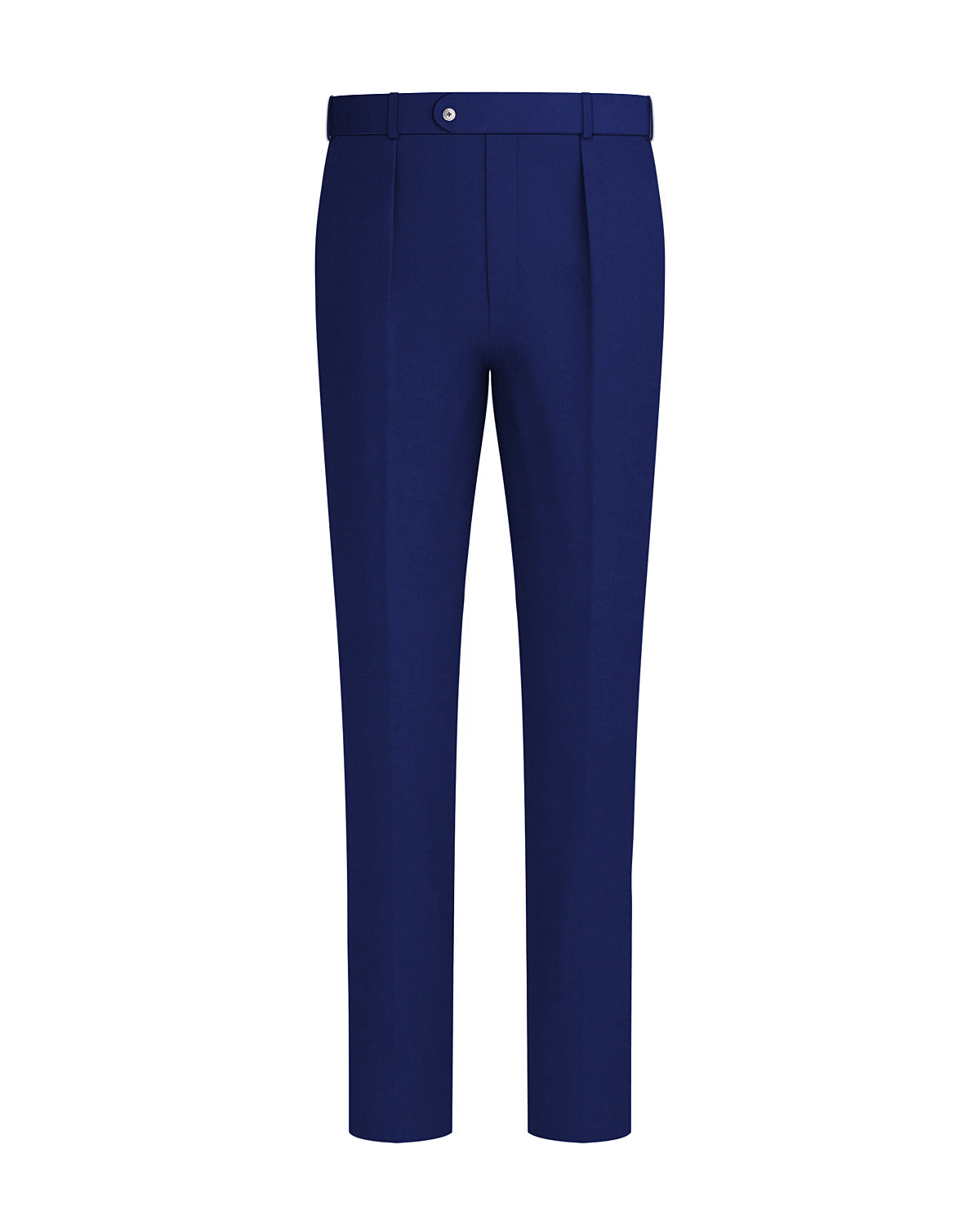 Sapphire Blue Worsted Wool 4 Way Stretch Wrinkle Free Fluid Drape Fabric Stretchable Waistband Pant