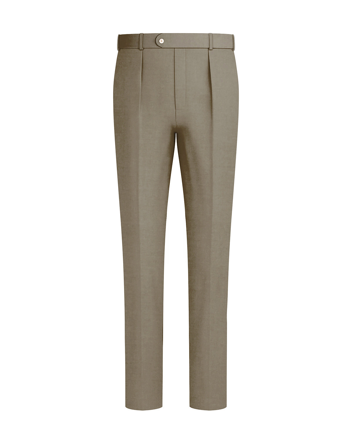 Makara Brown Worsted Wool 4 Way Stretch Wrinkle Free Fluid Drape Fabric Stretchable Waistband Pant