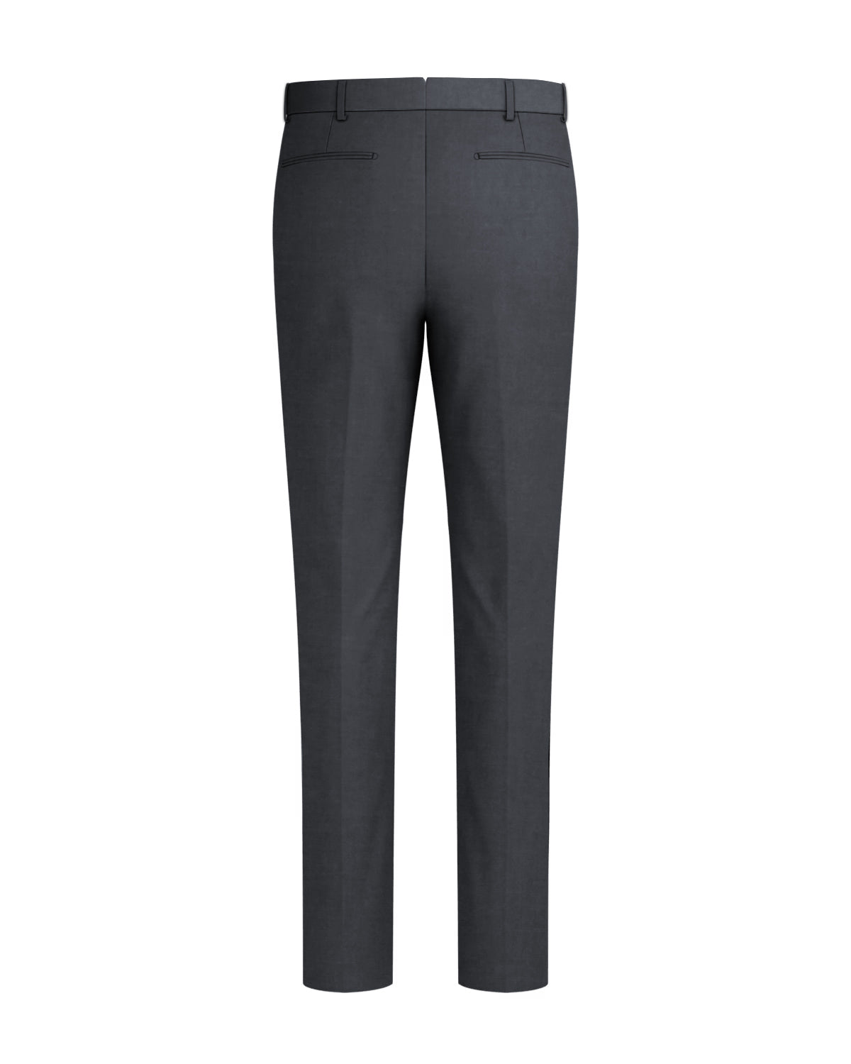 Charcoal Gray Worsted Wool 4 Way Stretch Wrinkle Free Fluid Drape Fabric Stretchable Waistband Pant