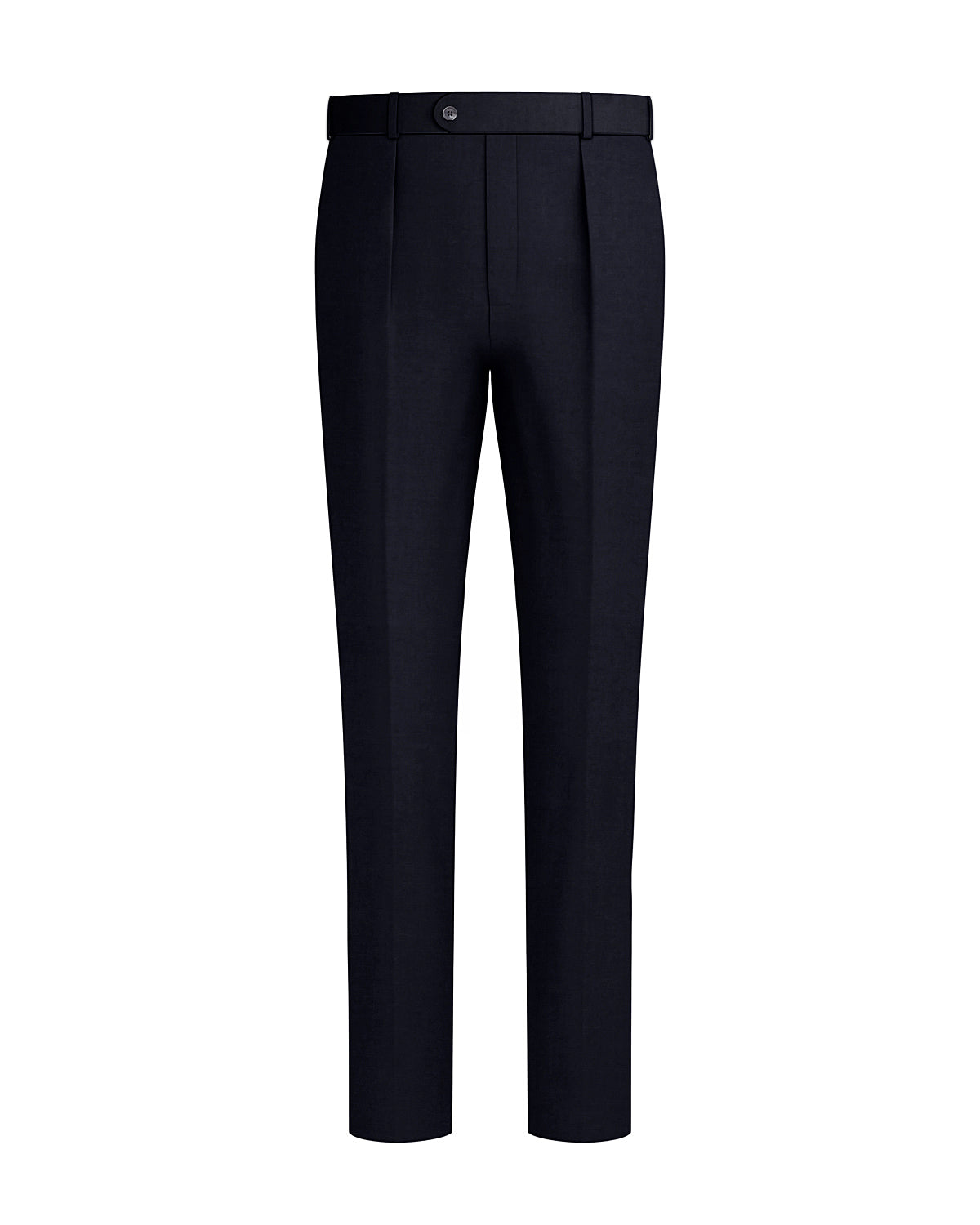 Zeus Blue Worsted Wool 4 Way Stretch Wrinkle Free Fluid Drape Fabric Stretchable Waistband Pant