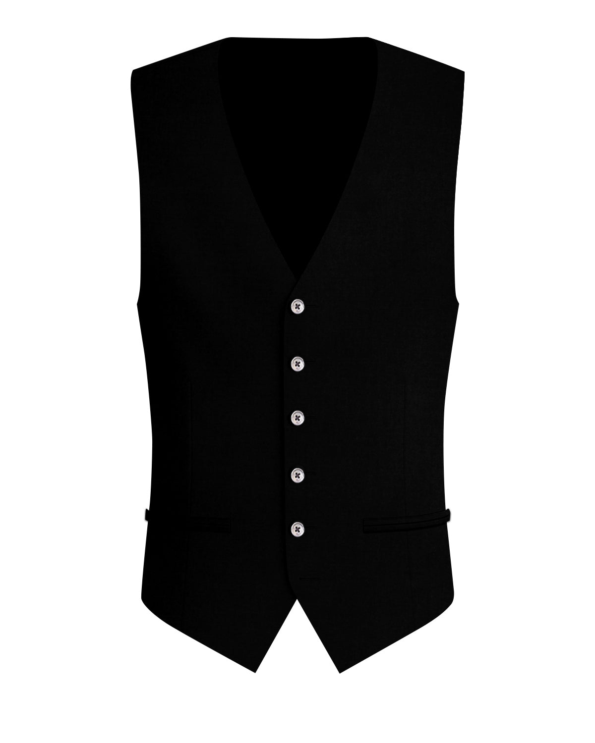 Jade Black Subtle Sheen Wool Rich Stretchable Traveler Waistcoat