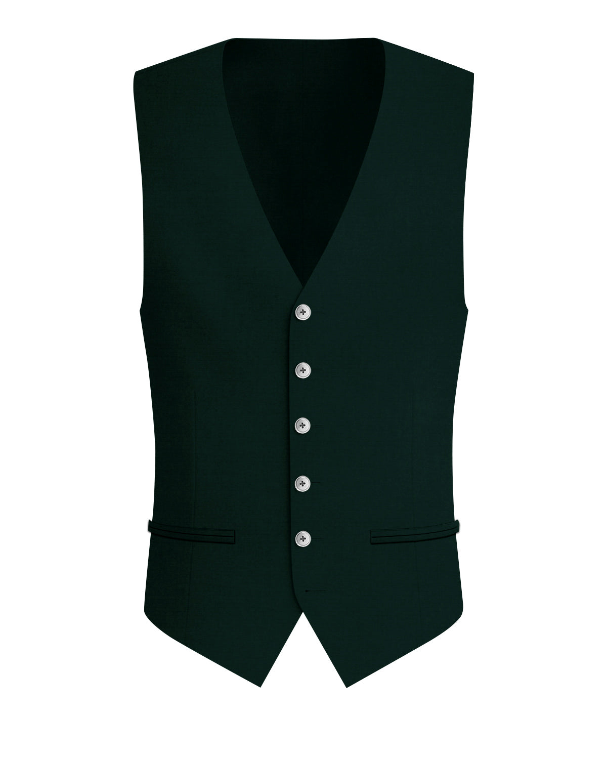 Racing Green Worsted Wool 4 Way Stretch Wrinkle Free Fluid Drape Fabric Waistcoat