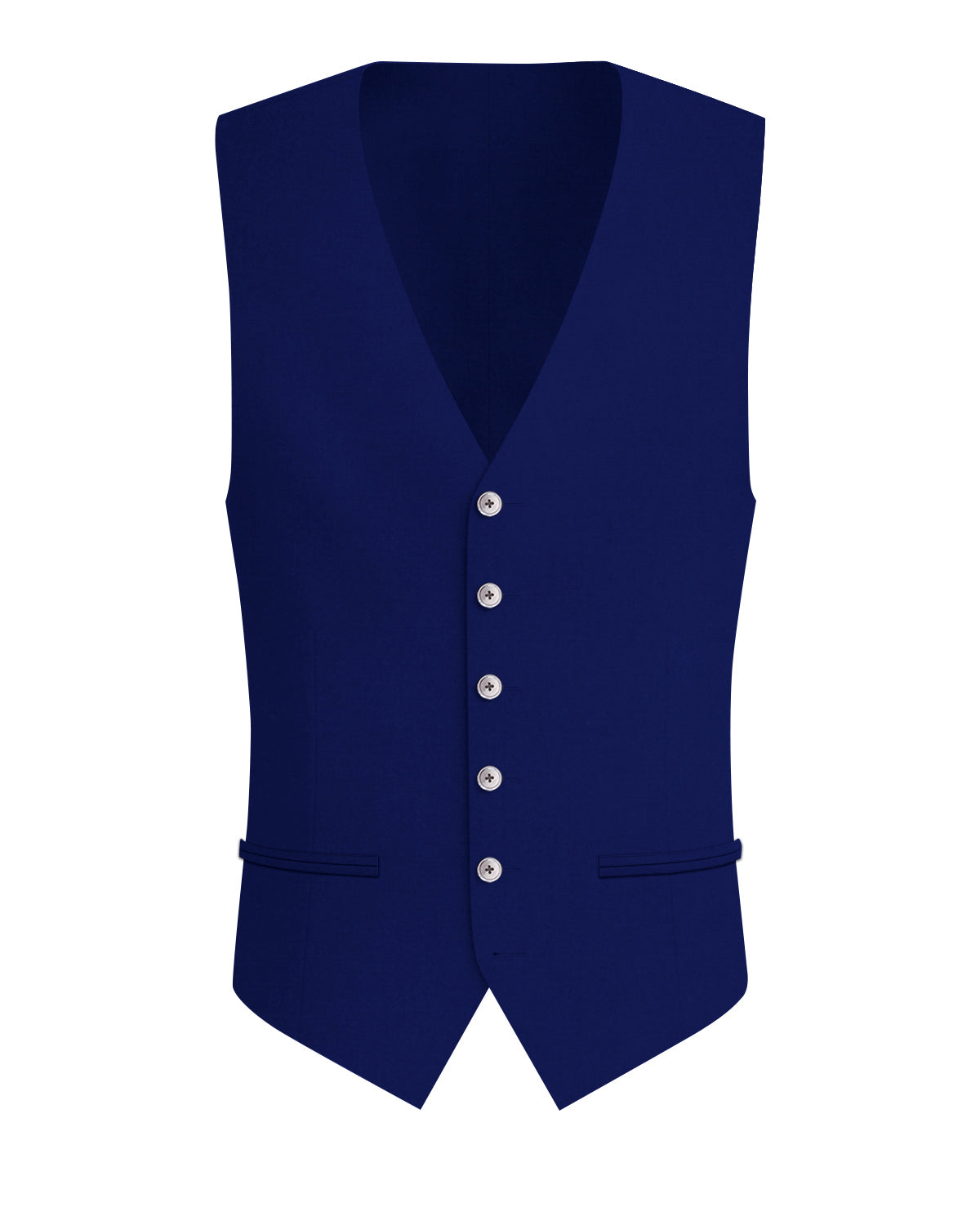 Sapphire Blue Worsted Wool 4 Way Stretch Wrinkle Free Fluid Drape Fabric Waistcoat