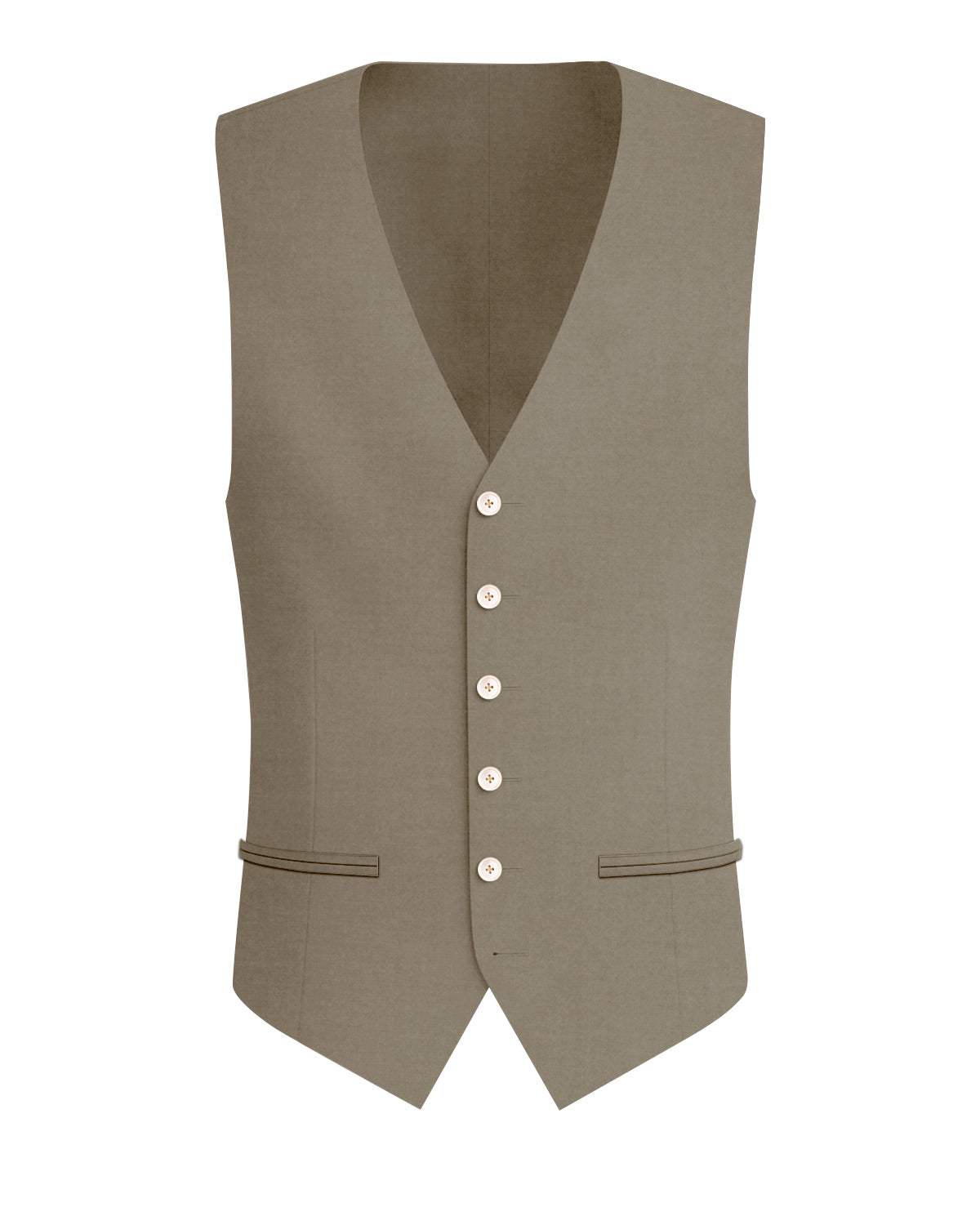 Makara Brown Worsted Wool 4 Way Stretch Wrinkle Free Fluid Drape Fabric Waistcoat