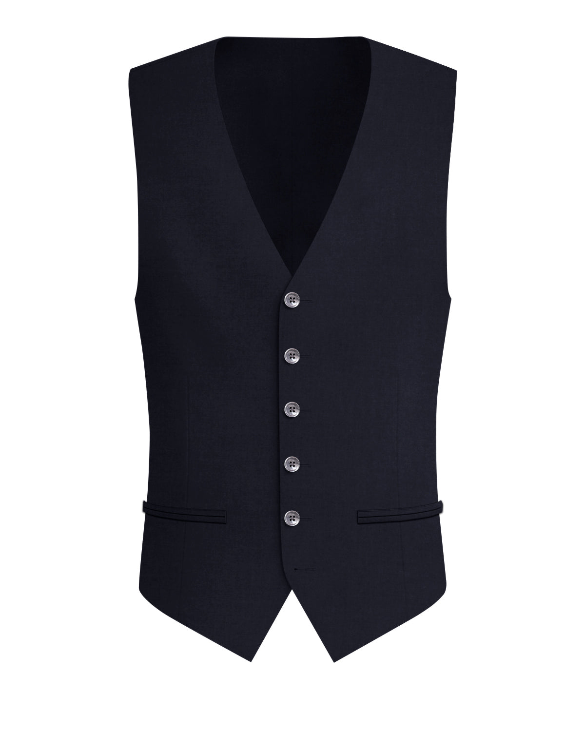 Zeus Blue Worsted Wool 4 Way Stretch Wrinkle Free Fluid Drape Fabric waistcoat